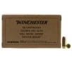 Winchester Ammunition Service Grade 95 gr Full Metal Jacket Flat Nose .380 Auto Ammo, 50/box - SG380W