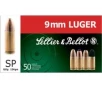 Sellier &amp; Bellot 124 gr Semi-Jacketed Soft Point 9mm Ammo, 50/box - SB9S
