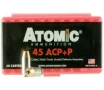 Atomic Ammunition 185 gr Bonded Match Hollow Point .45 ACP +P Ammo, 50/box - 00412