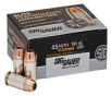 Sig Sauer Elite Performance V-Crown 185 gr Jacketed Hollow Point .45 ACP Ammo, 20/box - E45AP045