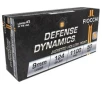 Fiocchi Defense Dynamics 9mm 124gr JHP Ammo, 50 rds - 9APBHP