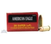 American Eagle 38 Super+P **NOT FOR REVOLVERS ** 115 JHP Ammunition 50rds - AE38S3