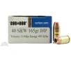 Cor-Bon 40 S&amp;W 165gr JHP Ammunition 20rds - SD40165/20