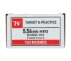 Winchester 5.56 Ammo 55 Gr FMJ 150rds - WM193150