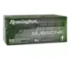 Remington Subsonic Flat Nose Pistol Ammunition 50 Round Box