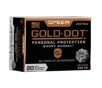 Speer Gold Dot Personal Protection 45 Auto Ammunition 230 Grain Nickel Plated Centerfire 20 Rounds Short Barrel HP 23975GD