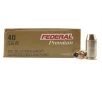 Federal Premium Personal Defense Hydra Shok 40 S&amp;amp;W Ammunition 165 Grain Brass 20 Rounds Hydra Shok JHP P40HS3
