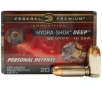 Federal Premium Personal Defense Hydra-Shok Deep 40 S&amp;amp;W Ammunition 165 Grain Brass Centerfire 20 Rounds Hydra-Shok Deep JHP P40HSD1
