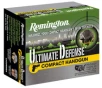 Remington Ultimate Defense Compact 45 ACP Ammunition 230 Grain Nickel Plated Centerfire 20 Rounds Bonded JHP CHD45APBN