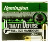 Remington Ultimate Defense Full Size 45 ACP Ammunition 185 Grain Brass JHP 20 Rounds HD45APA