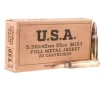 Winchester Ammunition, 5.56x45mm NATO, M193 FMJ, 55 Grain, 20 Rounds