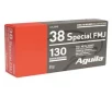 Aguila Ammo, .38 Special, FMJ, 130 Grain, 50 Rounds