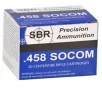SBR 458 SOCOM Ammo 500 Grain Full Metal Jacket High Velocity