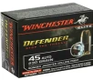 Winchester Defender 45 ACP Ammunition 230 Grain Bonded Jacketed Hollow Point - S45PDB
