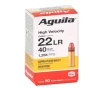 Aguila High Velocity 22 Long Rifle Ammunition 40 Grain Copper Plated Solid Point - 1B220328