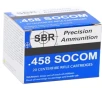 SBR 458 SOCOM Ammo 350 Grain Full Metal Jacket TCJ